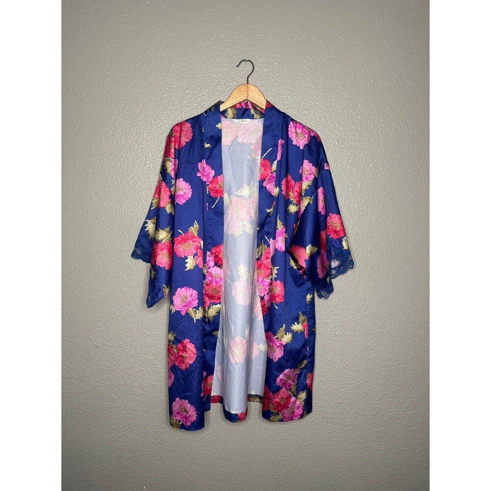 Val Mode Vintage Floral Silky kimono style Lingerie Cover